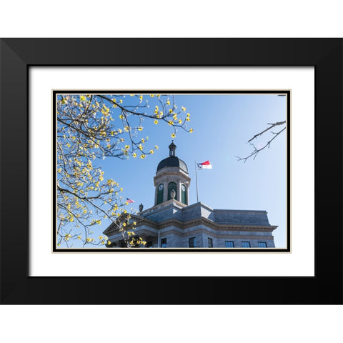Cherokee Courthouse Black Modern Wood Framed Art Print with Double Matting by Malone, Will