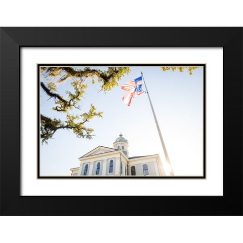 Courthouse 3 Black Modern Wood Framed Art Print with Double Matting by Malone, Will