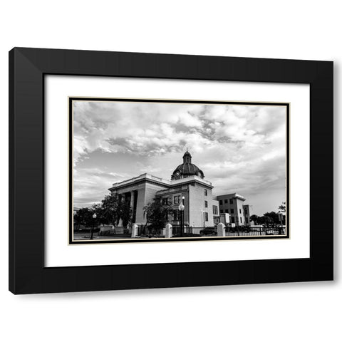 Courthouse BW Black Modern Wood Framed Art Print with Double Matting by Malone, Will