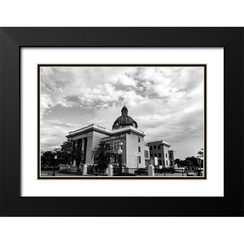 Courthouse BW Black Modern Wood Framed Art Print with Double Matting by Malone, Will