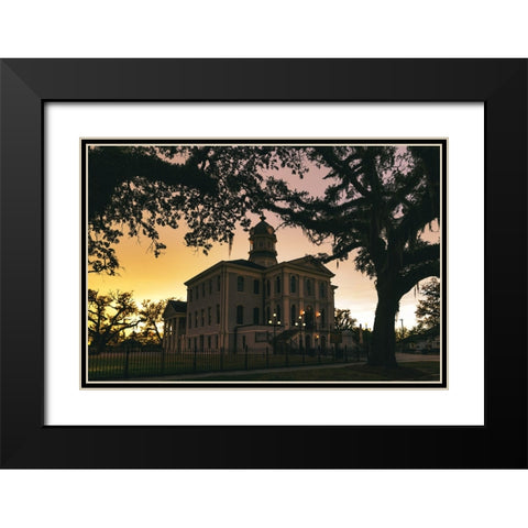 Courthouse Golden Hour Black Modern Wood Framed Art Print with Double Matting by Malone, Will