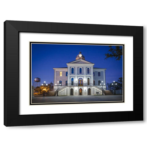 Courthouse Morning Black Modern Wood Framed Art Print with Double Matting by Malone, Will
