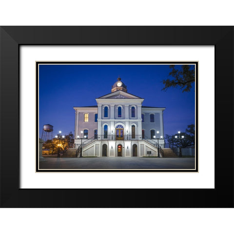 Courthouse Morning Black Modern Wood Framed Art Print with Double Matting by Malone, Will