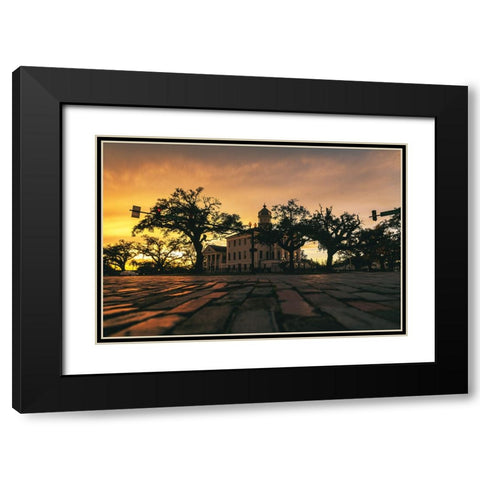 Courthouse Sunset 3 Black Modern Wood Framed Art Print with Double Matting by Malone, Will