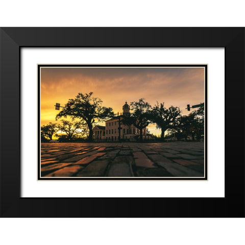 Courthouse Sunset 3 Black Modern Wood Framed Art Print with Double Matting by Malone, Will