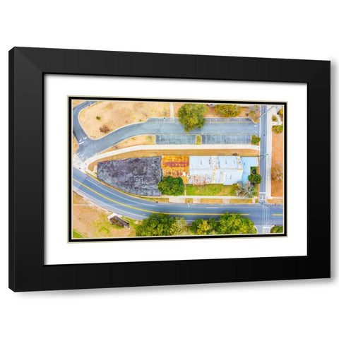 Curve Black Modern Wood Framed Art Print with Double Matting by Malone, Will