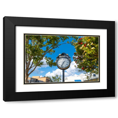 Fairhope Clock Black Modern Wood Framed Art Print with Double Matting by Malone, Will