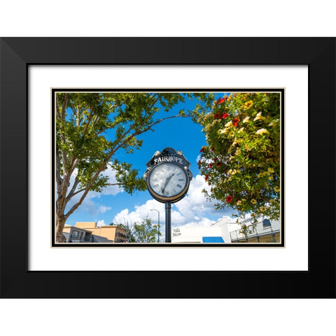 Fairhope Clock Black Modern Wood Framed Art Print with Double Matting by Malone, Will