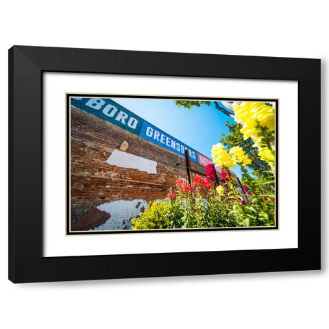 Flowers Black Modern Wood Framed Art Print with Double Matting by Malone, Will