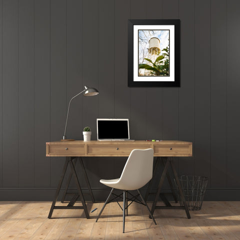Pelzer Watertower Vertical Black Modern Wood Framed Art Print with Double Matting by Malone, Will