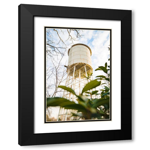 Pelzer Watertower Vertical Black Modern Wood Framed Art Print with Double Matting by Malone, Will