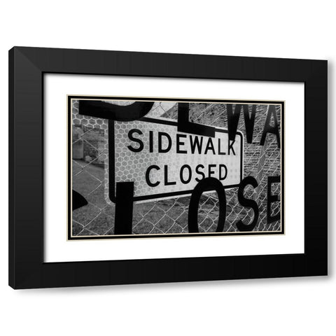 Sidewalk Closed Black Modern Wood Framed Art Print with Double Matting by Malone, Will