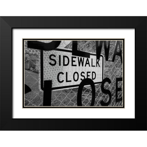 Sidewalk Closed Black Modern Wood Framed Art Print with Double Matting by Malone, Will
