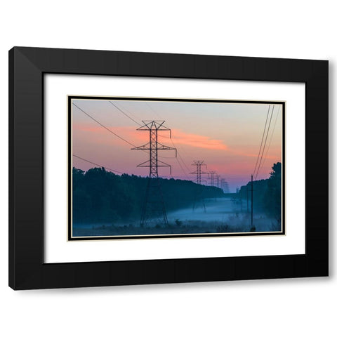 Sunrise Row Black Modern Wood Framed Art Print with Double Matting by Malone, Will