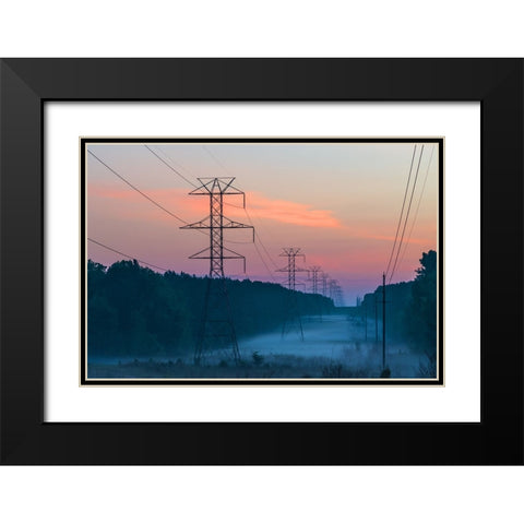 Sunrise Row Black Modern Wood Framed Art Print with Double Matting by Malone, Will