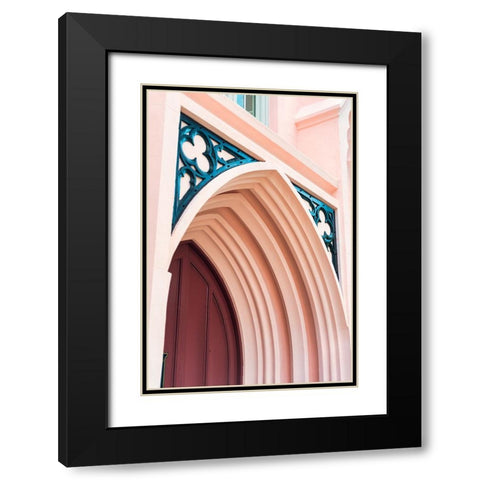 The Pink Door Black Modern Wood Framed Art Print with Double Matting by Malone, Will