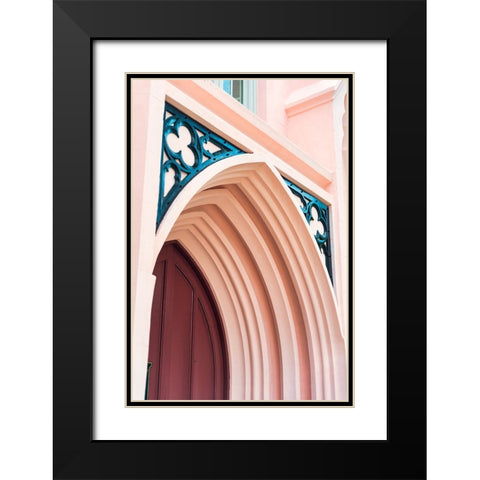 The Pink Door Black Modern Wood Framed Art Print with Double Matting by Malone, Will