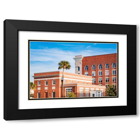 Thomasville Strip 1 Black Modern Wood Framed Art Print with Double Matting by Malone, Will
