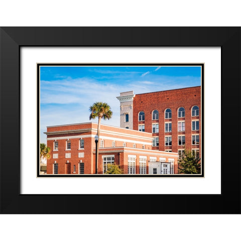 Thomasville Strip 1 Black Modern Wood Framed Art Print with Double Matting by Malone, Will