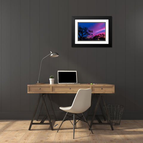 Watertower Sunset Black Modern Wood Framed Art Print with Double Matting by Malone, Will