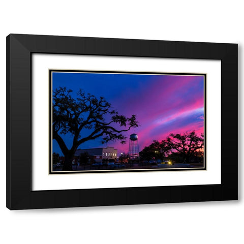 Watertower Sunset Black Modern Wood Framed Art Print with Double Matting by Malone, Will