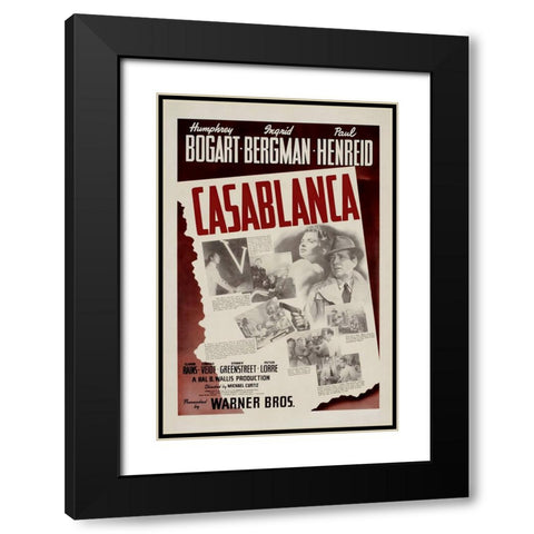 Casablanca Black Modern Wood Framed Art Print with Double Matting by Screendoor