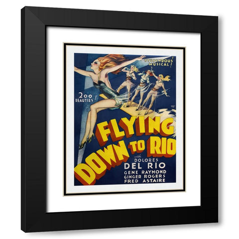 Flying Down To Rio Black Modern Wood Framed Art Print with Double Matting by Screendoor