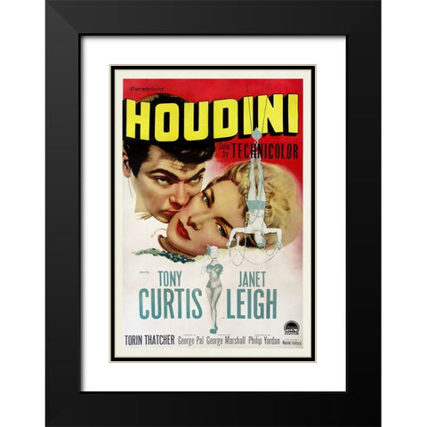 Houdini Black Modern Wood Framed Art Print with Double Matting by Screendoor