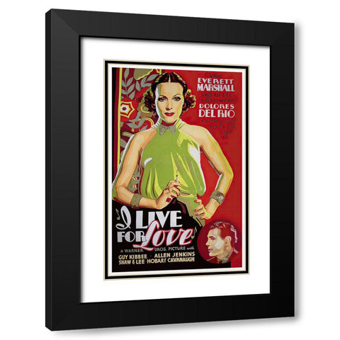 I Live For Love Black Modern Wood Framed Art Print with Double Matting by Screendoor