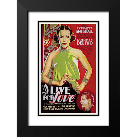 I Live For Love Black Modern Wood Framed Art Print with Double Matting by Screendoor