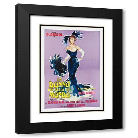 La Donna Piu Bella Del Mondo Black Modern Wood Framed Art Print with Double Matting by Screendoor