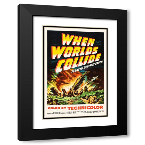 When Worlds Collide Black Modern Wood Framed Art Print with Double Matting by Screendoor