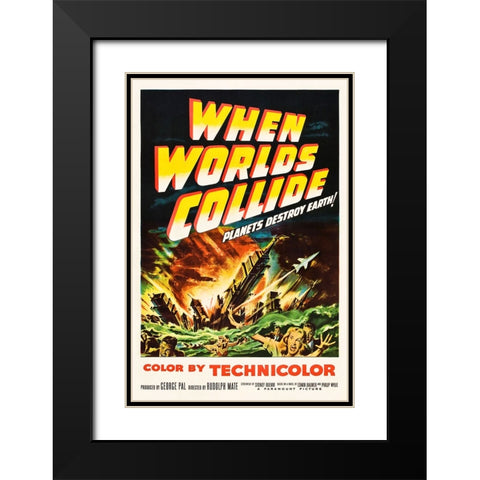 When Worlds Collide Black Modern Wood Framed Art Print with Double Matting by Screendoor