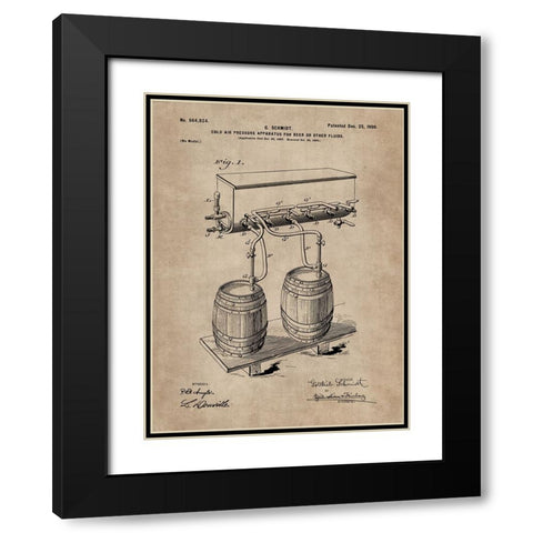 Patent Document of a Cold Air Pressure Apparatus for Beer Black Modern Wood Framed Art Print with Double Matting by CAG