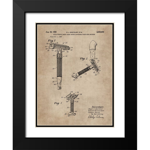 Patent Document of a Razor Black Modern Wood Framed Art Print with Double Matting by CAG