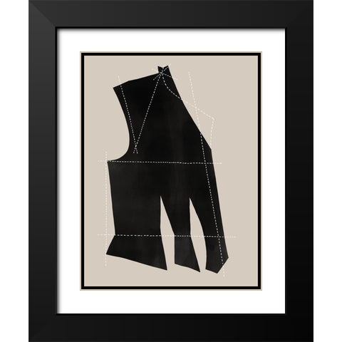 Stitch I Black Modern Wood Framed Art Print with Double Matting by CAG