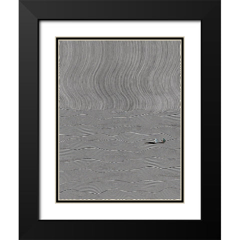 Reflect Black Modern Wood Framed Art Print with Double Matting by Wonder, Howie