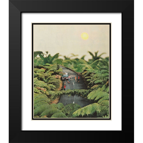 Jungle Road Black Modern Wood Framed Art Print with Double Matting by Wonder, Howie