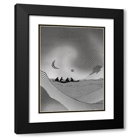 Voyage And Waves II Black Modern Wood Framed Art Print with Double Matting by Wonder, Howie