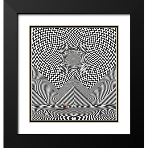 Tetrahedron Black Modern Wood Framed Art Print with Double Matting by Wonder, Howie