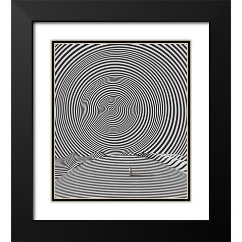 Sphere Black Modern Wood Framed Art Print with Double Matting by Wonder, Howie