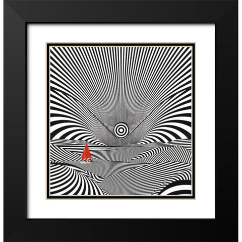 Shore Black Modern Wood Framed Art Print with Double Matting by Wonder, Howie