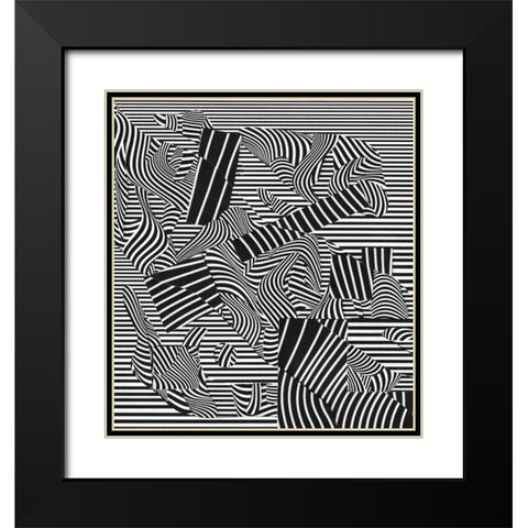 Shapes And Objects Black Modern Wood Framed Art Print with Double Matting by Wonder, Howie