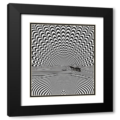 Refraction Black Modern Wood Framed Art Print with Double Matting by Wonder, Howie