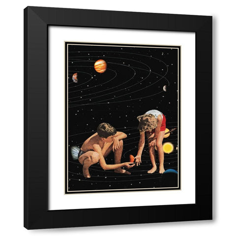 Playground Black Modern Wood Framed Art Print with Double Matting by Wonder, Howie