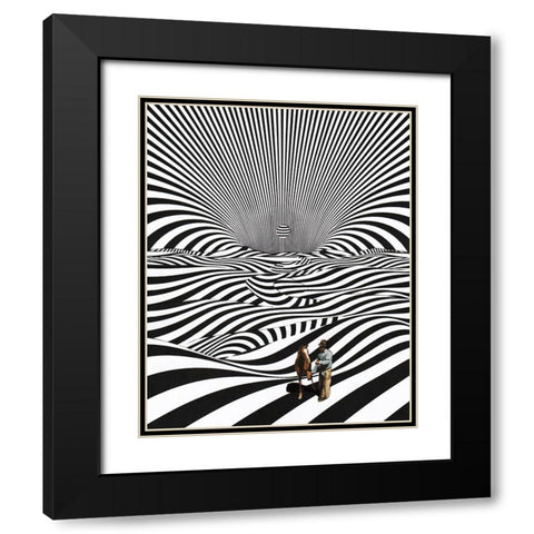 Long And Winding Road Black Modern Wood Framed Art Print with Double Matting by Wonder, Howie