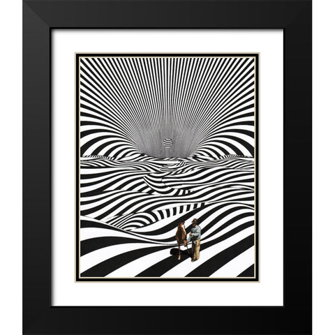 Long And Winding Road Black Modern Wood Framed Art Print with Double Matting by Wonder, Howie