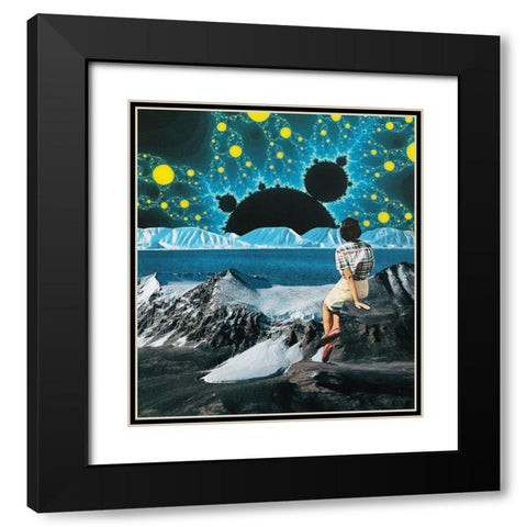 Fractal Nature Black Modern Wood Framed Art Print with Double Matting by Wonder, Howie