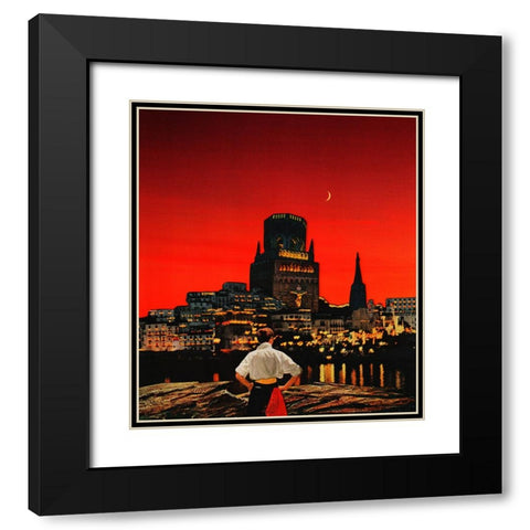 Arcane Black Modern Wood Framed Art Print with Double Matting by Wonder, Howie