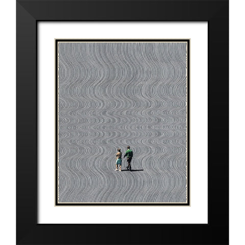 Parallel Black Modern Wood Framed Art Print with Double Matting by Wonder, Howie